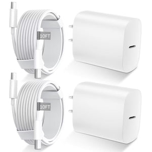 Phone Chargers iPhone Fast Charging,10 Ft Long USB C to USB C Cable Fast Charging Cord Type C Charger USBC Fast Charger Block for iPhone 17/Pro/Pro Max/17 Air/16/16 Pro/16 ProMax/15/Pro/ProMax,White