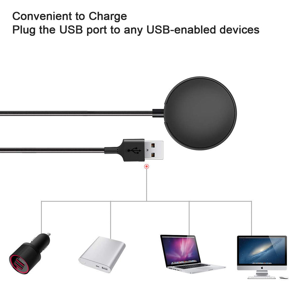Trami 2 Pack Compatible with Samsung Galaxy Watch 7/6/6 Classic/5/5 Pro/4/4 Classic/3/Active/Active Wireless Charging Dock,Replacement USB Charger Cable Cord Stand for Classic/3 /Active/Active