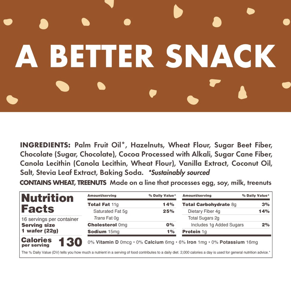 Rip Van Chocolate Hazelnut Wafer Cookies, 16-count, keto, non-GMO, low-carb & low-sugar