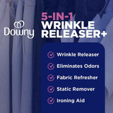 Downy Wrinkle Releaser Spray, Travel Size Spray + 16.9 Fl Oz Pack of 2, All In One Formula, Removes Wrinkles, Static and Odors, Light Fresh Scent