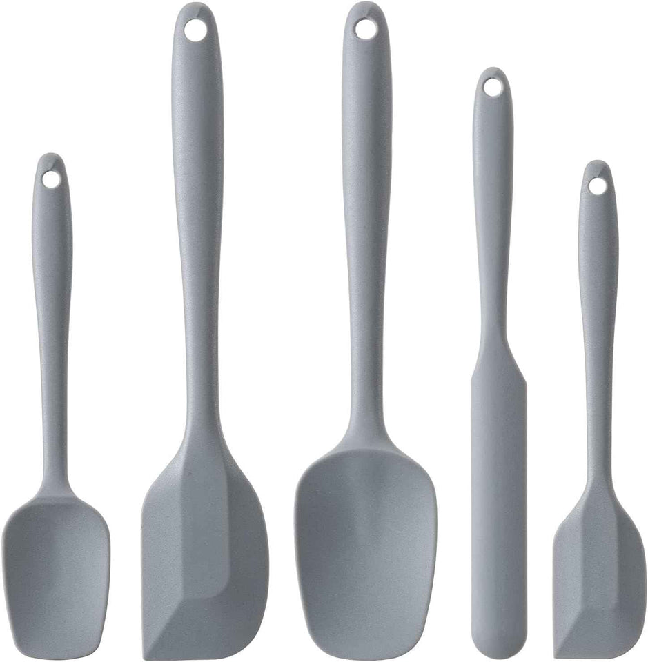 Silicone Spatula Set, 5 Piece Food Grade Rubber Spatulas for Baking, Cooking, and Mixing High Heat Resistant Non Stick Dishwasher Safe BPA-Free (Multicolor)