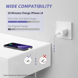 iPhone Charger Fast Charging,[MFi Certified] 2Pack 20W Type C Fast Charger Block with [10FT&6FT] USB C to Lightning Cable Compatible for iPhone 14/13/12/11 Pro Max/Xs Max/XR/X,iPad
