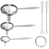 Premium Metal Stainless Steel Funnel Set of 3 with Food Grade Material and Convenient Handle Design
