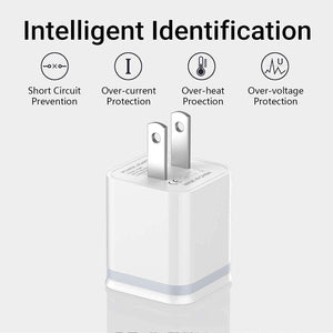 LUOATIP 3-Pack 2.1A 5V Dual Port Cube Power Adapter Plug Block for iPhone and Android Phones