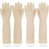 Mamison 2 Pairs Reusable Waterproof Household Dishwashing Cleaning Rubber Gloves, Non-Slip Kitchen Glove (Pink, Medium (Pack of 2))