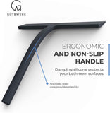 GÜTEWERK Shower Squeegee - Silicone Window Cleaner, 9-Inch, Black