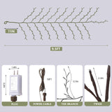 Enchanted Willow Vine Lights with Remote 8 Modes, Christmas Decorations Indoor Room Decor, 9.5 ft 160LEDs Lighted Willow Vine Lights for Walls Bedroom Home Decor, 1 Pack