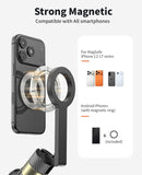 Vimose 65" Magnetic Tripod for iPhone, Selfie Stick Tripod with Remote, 360° Rotatable Extendable Travel Tripod Phone Stand with Metal Ring, Compatible with iPhone Android