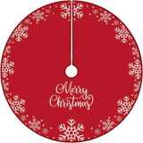 Flash World 48 Inch Large Christmas Tree Skirt Xmas Soft Cover Mat Decor Snowflake Collar Farmhouse Tree Skirt for Holiday Ornaments Party Home Indoor Decorations (Red, 48INCH)