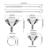 Premium Metal Stainless Steel Funnel Set of 3 with Food Grade Material and Convenient Handle Design