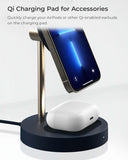iOttie Velox Magnetic Wireless Duo Stand. 7.5W Mounting Stand + 5W Charging Pad. MagSafe Compatible for iPhone 12, iPhone 13, iPhone 14, & iPhone 15 Series & Qi AirPods Charger (Adapter not Included)