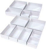 DIMJ Drawer Organizer Clothes, 12 Pack Dresser Organizer, Foldable Closet Organizers and Storage, Fabric Dresser Bins, Drawer Dividers for Nursery, Baby Clothes, Underwears, Sock (Beige)