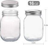 yingerhuan glass regular mouth mason jars with silver metal lids for sealing and food storage 4 pack