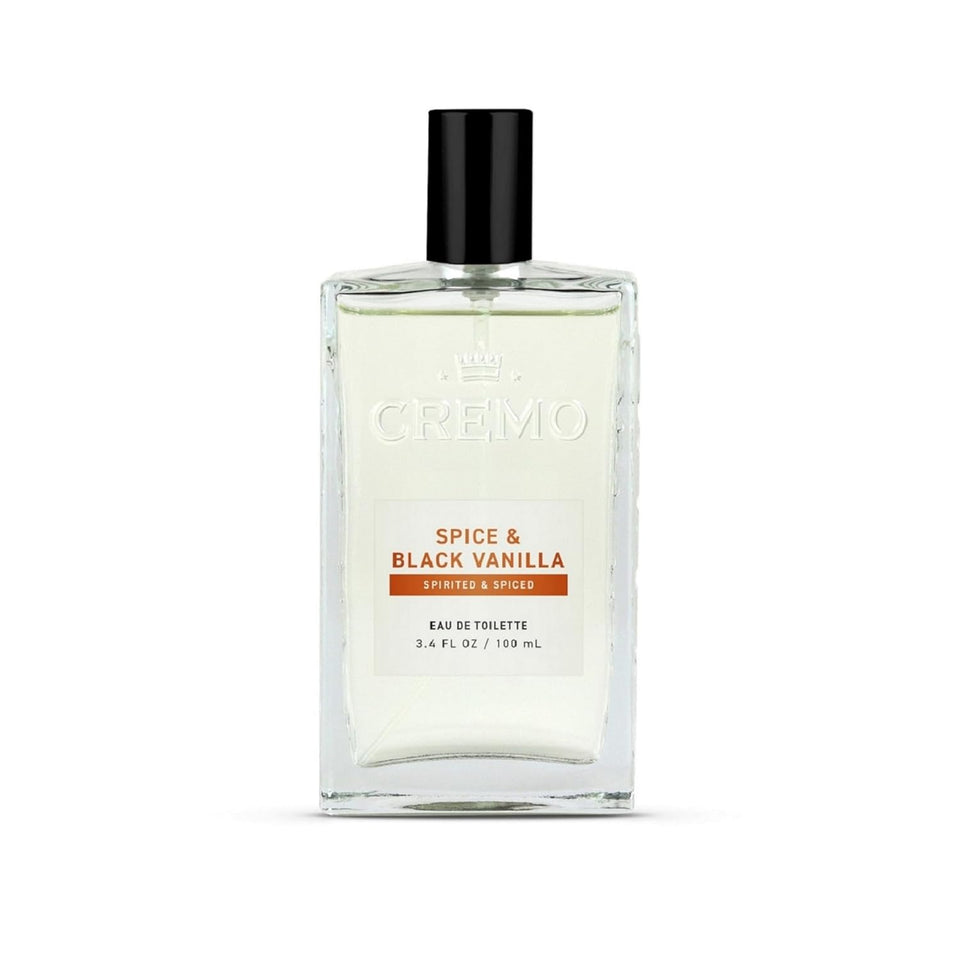 Cremo Cologne for Men - Spice & Black Vanilla Mens Cologne Spray - An Explosion of Vibrant Spices, Dark Woods and Black Vanilla, Fragrances For Men, 3.4 Fl Oz - Cart Shape
