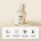 skinfood rice daily serum, 55ml/1.86fl.oz, korean skincare facial essence for glow glass skin, fermented natural rice water milk