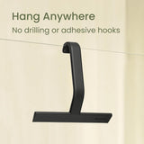dancemoon JustHang Shower Squeegee for Glass Doors, All-in-One Award-Winning Silicone Squeegee with Built-in Hook for Bathroom, Window, Mirror, Tile Wall, Car, Streak-Free Cleaner Tool, 10-Inch Black