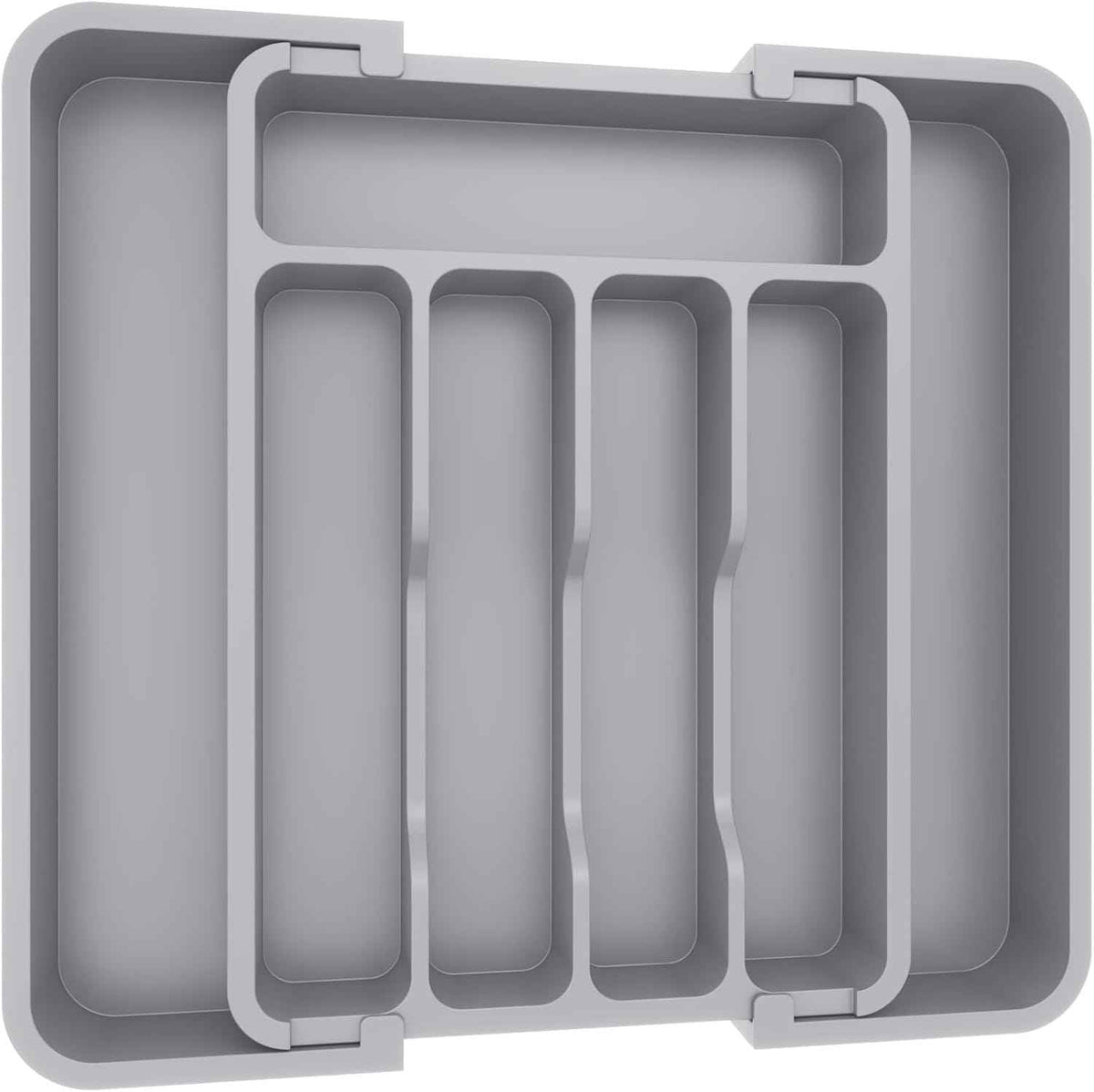 Lifewit Silverware Drawer Organizer, Expandable Utensil Tray for Kitchen, BPA Free Flatware and Cutlery Holder, Adjustable Plastic Storage for Spoons Forks Knives, 8.5-14 x 12", Black