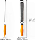 Deiss PRO Citrus Lemon Zester & Cheese Grater — Parmesan Cheese, Lemon, Ginger, Garlic, Nutmeg, Chocolate, Vegetables, Fruits - Razor-Sharp Stainless Steel Blade + Protect Cover - Dishwasher Safe