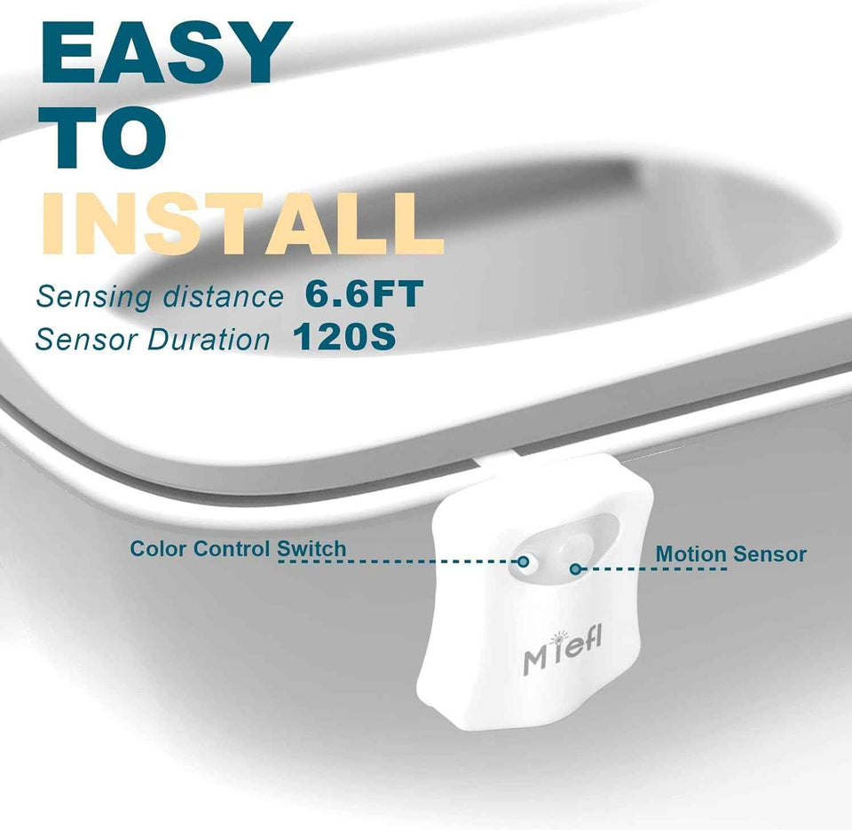 Miefl 2-pack toilet lights with motion sensor 16 color changing LED glow bowls smart night lights for bathroom