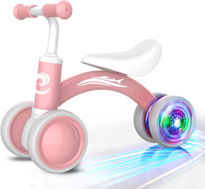 Gamfeiny Colorful Lighting Baby Balance Bike Toys for 1 Year Old Boy Girl Gifts, 10-36 Month Toddler Balance Bike, No Pedal 4 Silence Wheels & Soft Seat First Riding on Toys, 1st Birthday Gifts