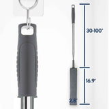 Retractable gap dust cleaner with extension pole and 3 microfiber cloths for under refrigerator, furniture, and appliance cleaning
