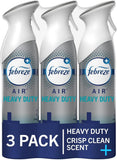 Febreze Air Mist Air Freshener Spray, Odor-Fighting Room Spray, Air Fresheners for Home and Bathroom and Kitchen, Aerosol Can, Heavy Duty Crisp Clean Scent, 8.8oz, (Pack of 3)