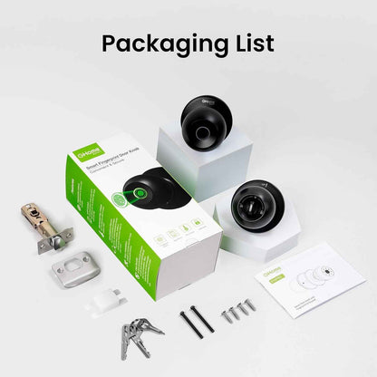 GHome Smart Fingerprint Door Lock, 3 in 1 Smart Fingerprint Door Knob with App Control & Key, Auto Lock, Biometric Thumbprint Door Locks for Bedroom, Garage, Home & Office