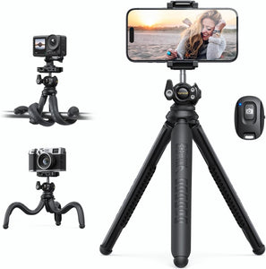 Lamicall Tripod for iPhone - [Ultra-Stable] Aluminium Phone Tripod with Wireless Remote, Mini Flexible Camera Stand Cold Shoe for Video Recording for Pocket 3 4 iPhone GoPro DSLR Camera Mothers Day