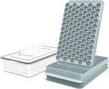 WIBIMEN Mini Ice Cube Trays, Small Tiny Round Pebble Crushed Nugget Ice Trays for Freezer with Lid - Chilling Drinks Coffee Juice(2 Pack/0.55In - Blue)