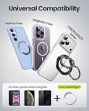 UBeesize Magnetic Phone Ring Holder for MagSafe, Double-Sided Magnet Cell Phone Grip, Portable Finger Kickstand Compatible with iPhone 17 16 15 14 13 12 Series and Android Phones
