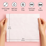 grace & stella XL disposable face towels - ultra-soft & absorbent vegan travel essentials for cleansing & makeup removal