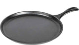 Lodge L9OG3 Cast Iron Round Griddle, 10.5-inch, Pre-Seasoned, Made in USA, Stovetop, Oven, Grill, Campfire