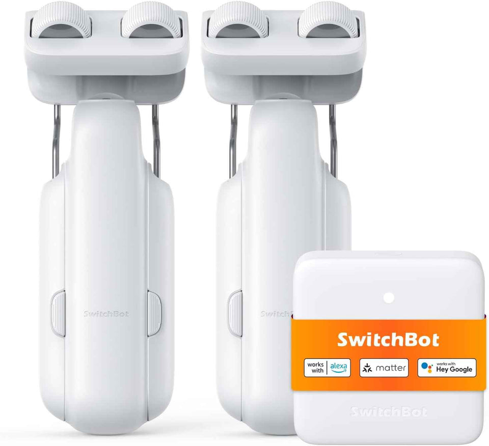 SwitchBot 2025 Automatic Curtain Opener 3 Rod-Bluetooth Remote Control, WiFi&Smartphone Control, Upgraded High-Performance, Add Hub to Work with Alexa, Google Home, HomeKit