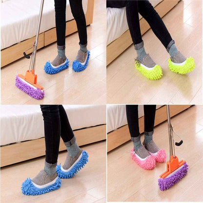 microfiber mop slippers shoes set for men women kids comfortable soft washable reusable free size fits most shoes