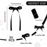 30 Pack Bow Cake Toppers Black Ribbon Bows for Cake Coquette Themed Bow Cupcake Toppers Graduation Decoration Bow Birthday Decorations for Baby Shower, Wedding, Engagement, Bachelorette Party
