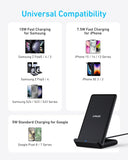 Anker 313 Wireless Charger (Stand), Qi-Certified for iPhone 17/17/17 Pro/17 Pro Max/15/14/13, 10W Fast-Charging Galaxy S23 S22 S21(No AC Adapter) - Zynora