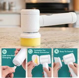 VIMALIFE Electric Spin Scrubber, Cordless Bathroom Cleaning Brush IPX6 Waterproof with 5 Replaceable Heads, Power Scrubber for Bathtub, Tiles, Car Wash, Kitchen & Multi-Surface Home Cleaning