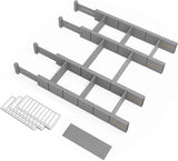SpaceAid Bamboo Drawer Dividers with Inserts and Labels, Kitchen Adjustable Drawer Organizers, Expandable Organization for Home, Office, Dressers, 4 Dividers with 9 Inserts (17"-22" Natural)