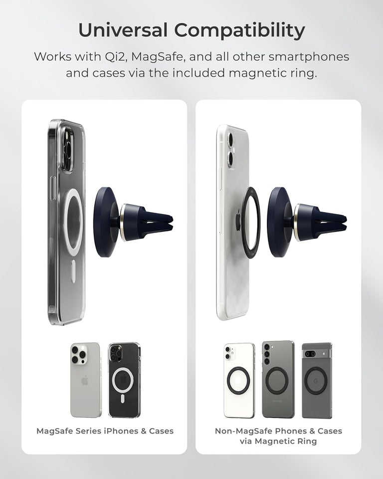 iOttie Velox MagSafe Compatible Air Vent Car Phone Holder. Unversal Magnetic Car Phone Mount for iPhone 12/13/14/15/16/17 Series & Android Phones via Included Magnetic Ring Adapter