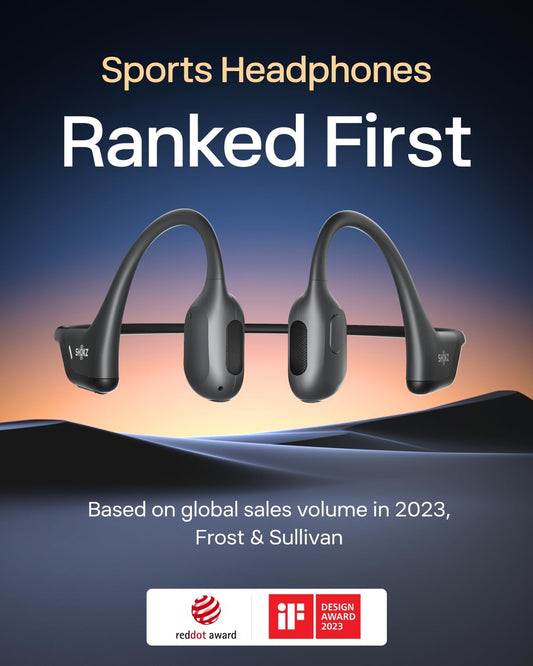 SHOKZ OpenRun Pro-Bone Conduction Headphones, Open-Ear Bluetooth Wireless Sport Headphones for Running and Workout, Sweat Resistant, Long Battery Life, Premium Deep Bass, Mic，with Hair Band, Black