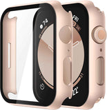 Misxi 2 Pack Tempered Glass Case Compatible for Apple Watch Series 11 (2025) Series 10 46mm, Screen Protector Cover for iWatch, Black