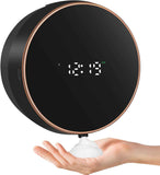 Automatic Soap Dispenser Foam Bathroom: Wall Mount Rechargeable Touchless Adjustable Auto Smart Electric Plastic Black Foaming Soap Dispenser with Clock - Kitchen - Hand Dish Lotion Couple Kids