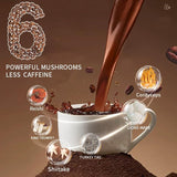 Instant mushroom coffee with cordyceps, reishi, and arabica beans for energy and immune support (30 servings)