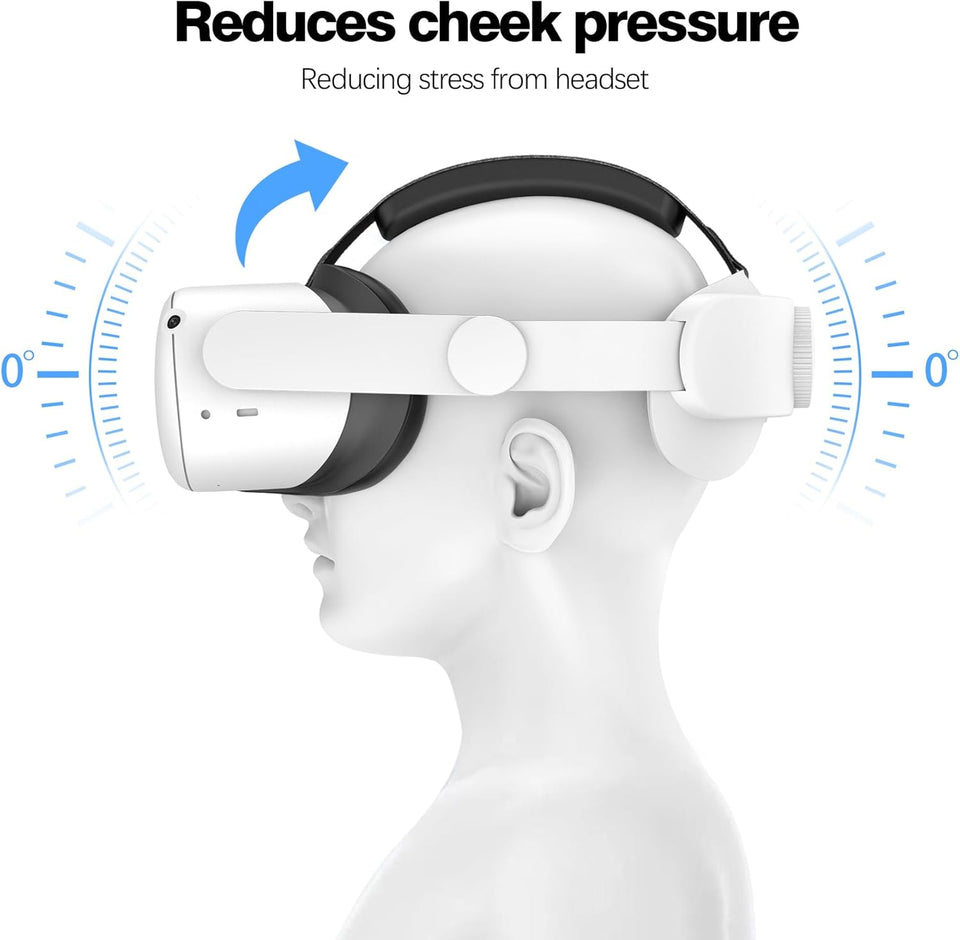 VZNEK Head Strap Compatible with Oculus Quest 2,Meta Quest 2 Accessories Adjustable Elite Strap Replacement for Enhanced Comfort Support and Gaming Immersion in VR (Without Battery)