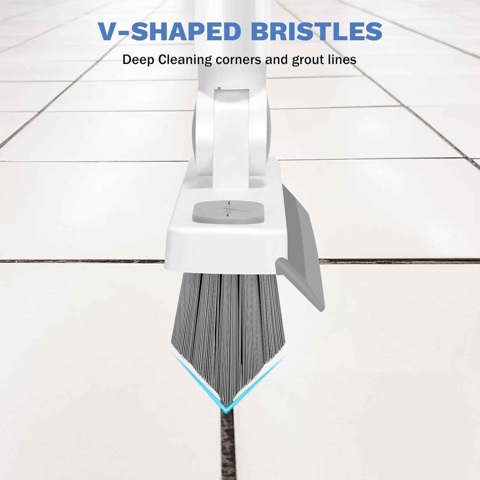 setsail grout cleaner brush v-shaped long handle for bathroom tile kitchen floor scrub