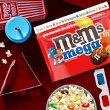 M&M'S Mega Peanut Butter Chocolate Candy, Sharing Size, 8.6 Oz Resealable Bag