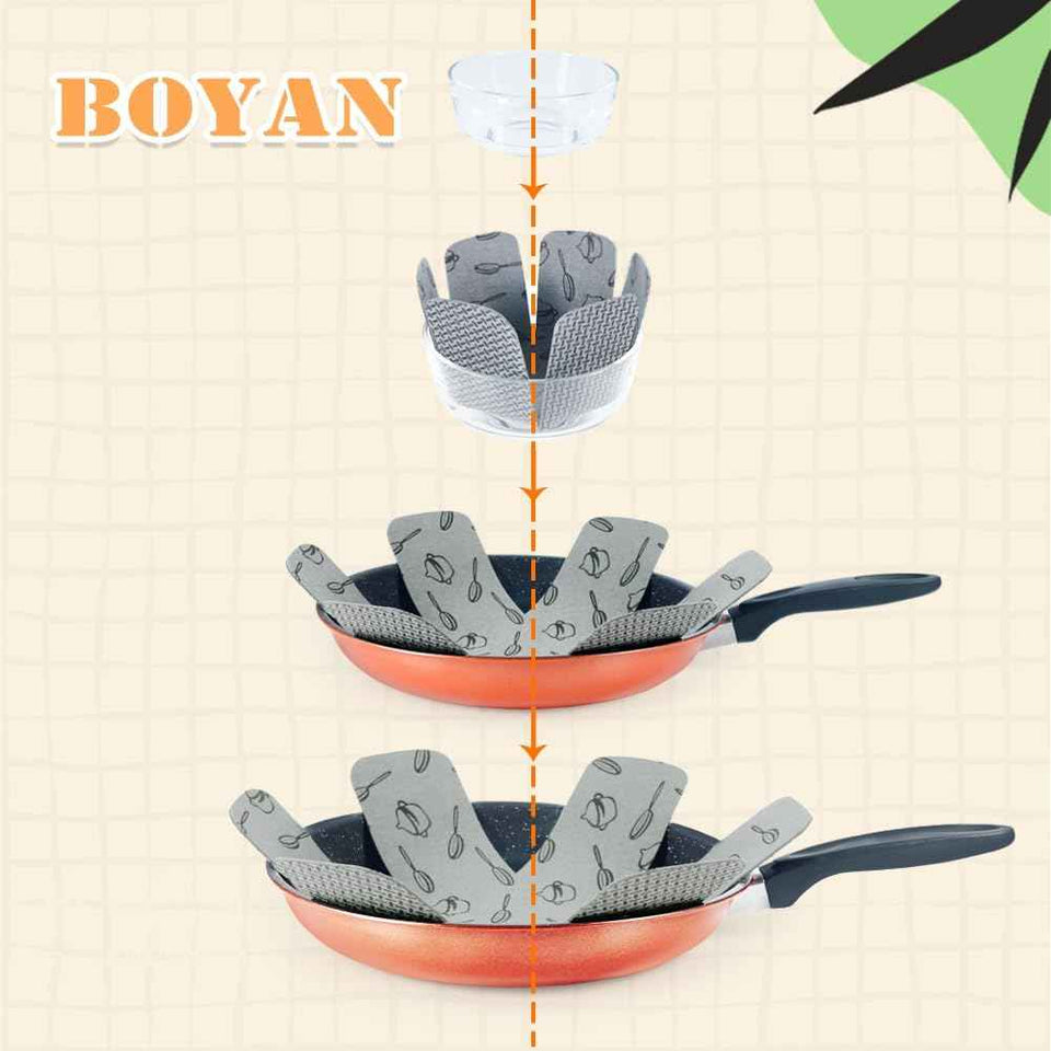 BOYAN Pot and Pan Protectors Set of 12, 3 Sizes, Cookware Protector Felt Pads for Anti-Slip Stacking and Scratching Prevention