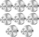 Silver Suction Cup Hooks for Shower Waterproof - Set of 4, No Drill Stainless Steel Towel Hooks for Bathroom Wall, Kitchen, Glass, Mirror, Tile - Ideal for Hanging Towels, Robes, and Loofahs