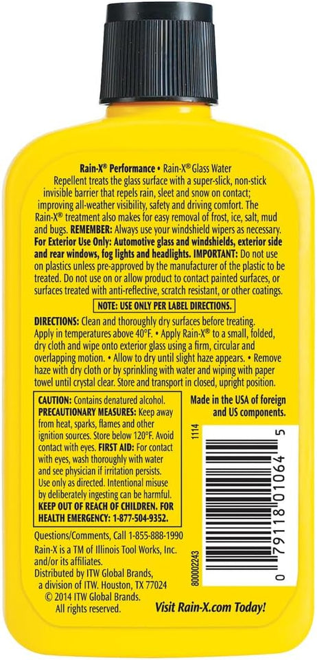 Rain-X 800002243 Glass Treatment, 7 oz, exterior glass treatment for improved wet weather driving visibility