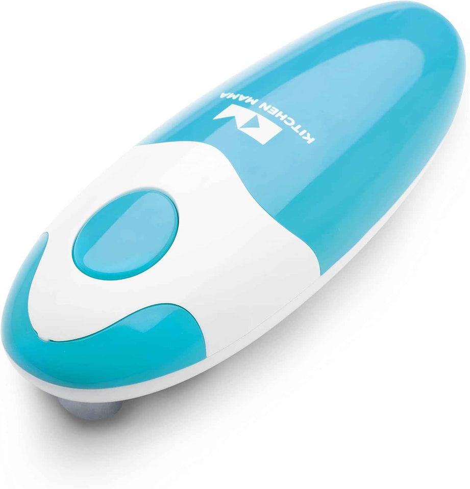 Kitchen Mama Auto Electric Can Opener: Open Your Cans with A Simple Press of Button - Automatic, Hands Free, Smooth Edge, Battery Operated, YES YOU CAN (Red)